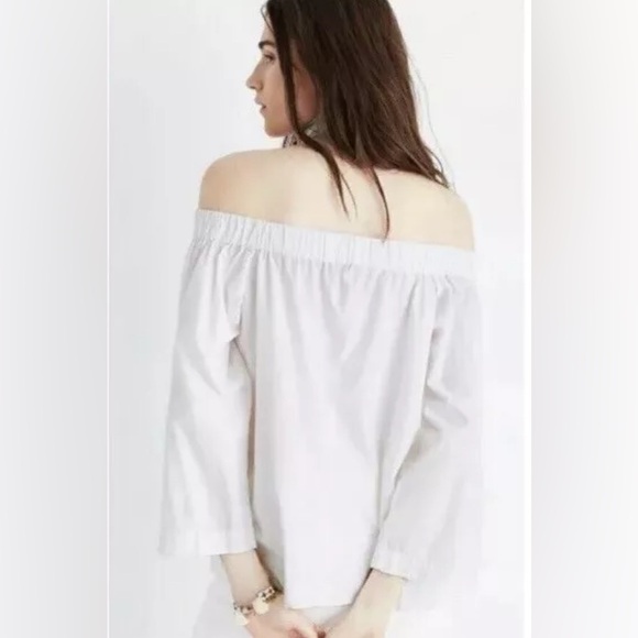 Madewell‎ Off the Shoulder Top 3/4 Sleeve 100% Cotton XXS Minimalist Classic EUC - Picture 2 of 7